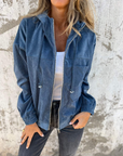 Lena™ | Veste à capuche zippée en velours côtelé