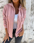 Lena™ | Veste à capuche zippée en velours côtelé