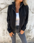 Lena™ | Veste à capuche zippée en velours côtelé