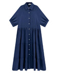Shara™ | Robe Midi en Coton avec Détails Pratiques