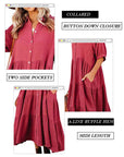 Shara™ | Robe Midi en Coton avec Détails Pratiques