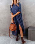 Shara™ | Robe Midi en Coton avec Détails Pratiques