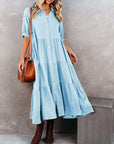 Shara™ | Robe Midi en Coton avec Détails Pratiques