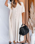 Shara™ | Robe Midi en Coton avec Détails Pratiques