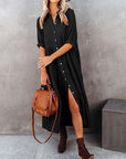 Shara™ | Robe Midi en Coton avec Détails Pratiques