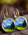 ARTISSA™ Boucles d’Oreilles avec Peinture à l’Huile