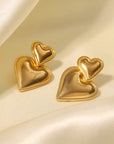 Livia™ | Boucles d’Oreilles Double Cœur