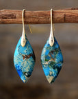 Tamsin™ | Boucles d'Oreilles en Pierre Naturelle Dorée