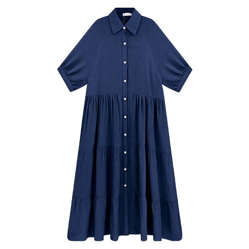 Shara™ | Robe Midi en Coton avec Détails Pratiques