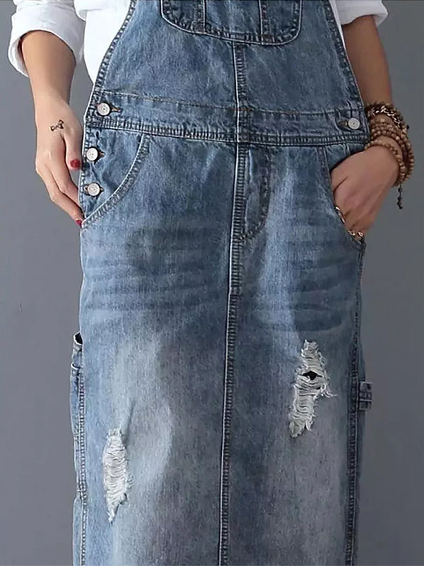Demi™ | Denim Tuinbroekjurk
