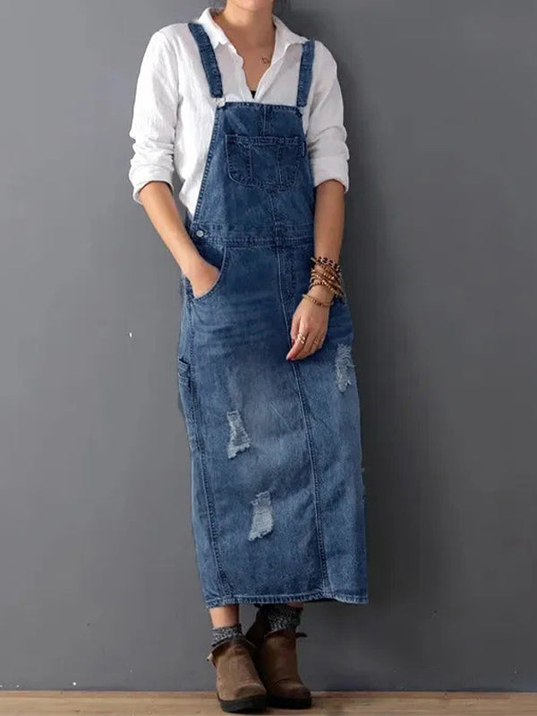 Demi™ | Denim Tuinbroekjurk