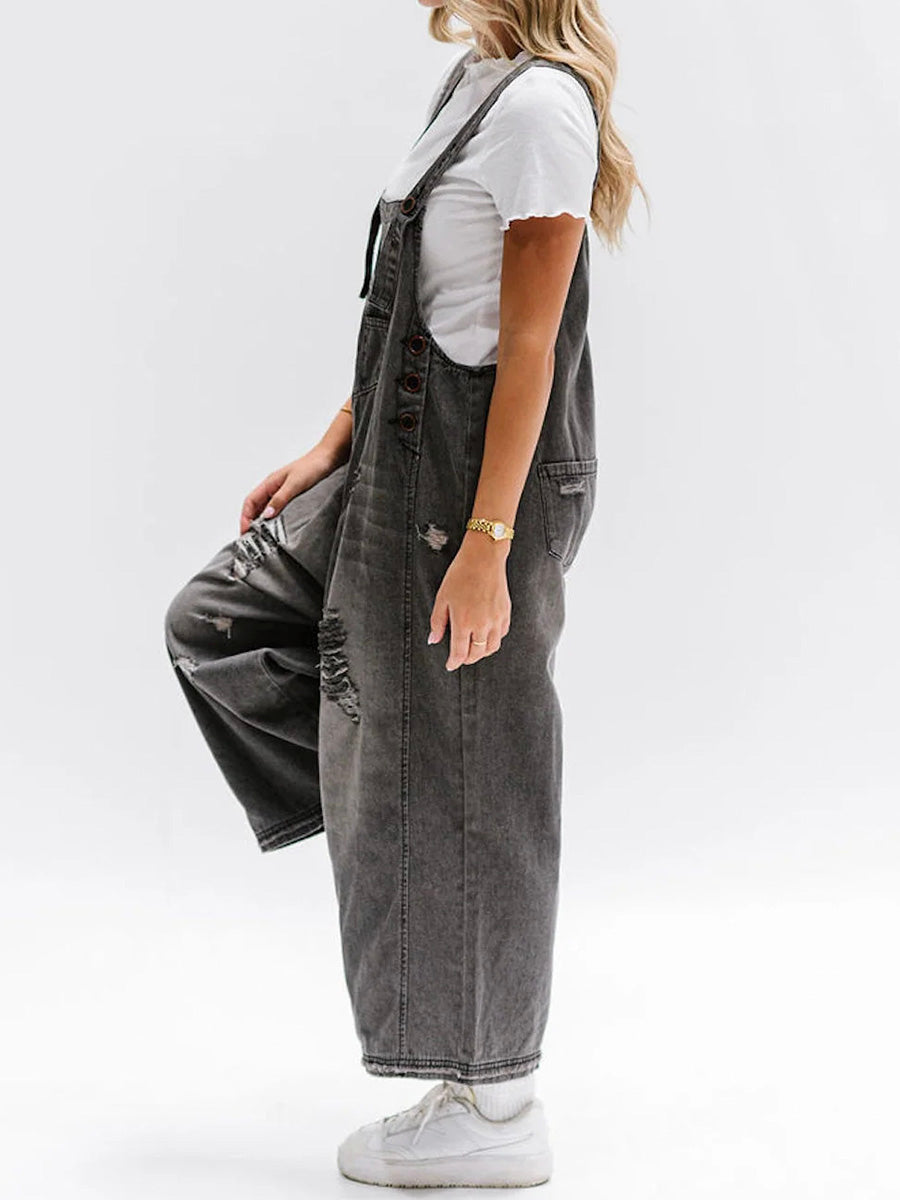 Rosemary™ | Denim Overalls in Losse Pasvorm