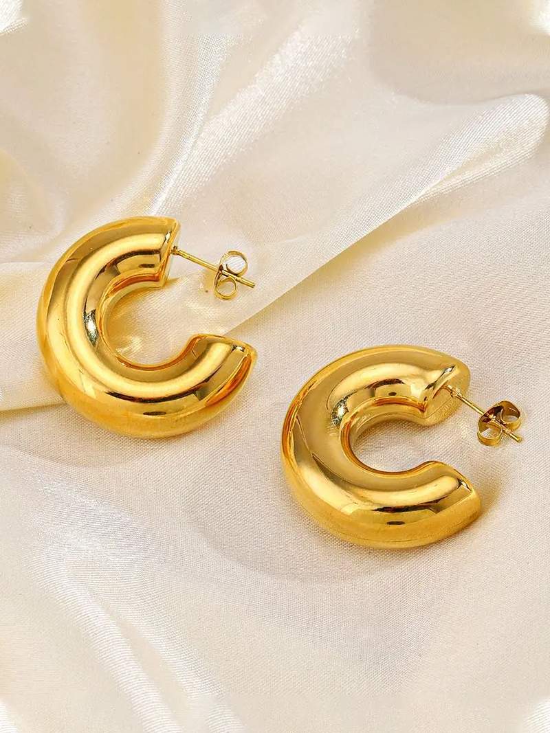 Créoles Audacieuses en Or 14 Carats – Élégance et Style en Un Seul Accessoire